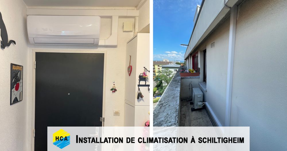 Installation de climatisation avec système mono-split dans un appartement à Schiltigheim