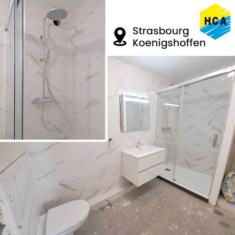 Rénovation d'une salle de bain dans un appartement à Strasbourg (Koenigshoffen)