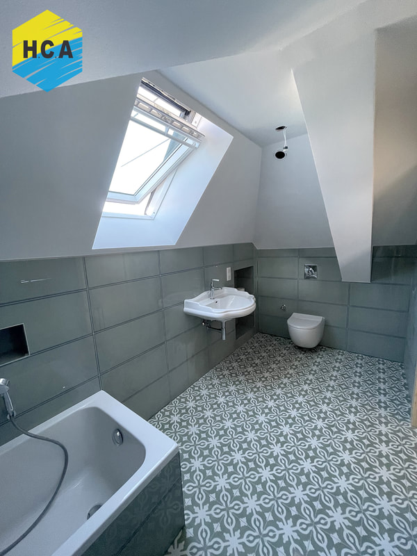 Rénovation de salles de bain à Ostwald, salle de bain sur un thème moderne gris